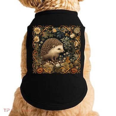 Hedgehog In A Forest William Morris Style Doggie Tank