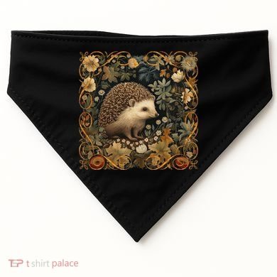 Hedgehog In A Forest William Morris Style USA-Made Doggie Bandana