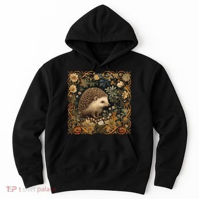 Hedgehog In A Forest William Morris Style Hoodie