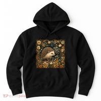 Hedgehog In A Forest William Morris Style Hoodie thumb 0