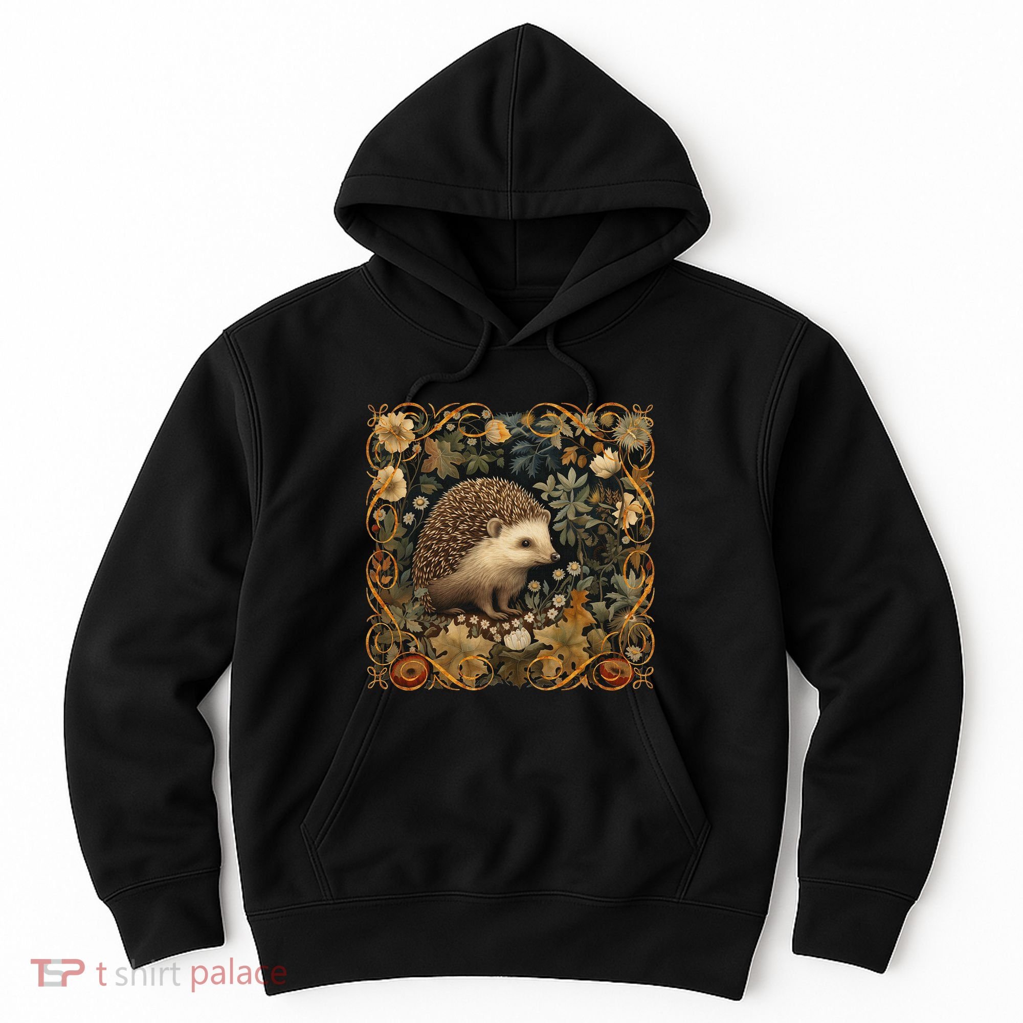 Hedgehog In A Forest William Morris Style Hoodie