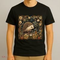Hedgehog In A Forest William Morris Style T-Shirt thumb 3