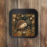 Hedgehog In A Forest William Morris Style Coaster thumb 0
