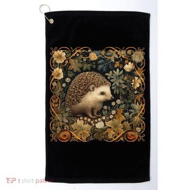 Hedgehog In A Forest William Morris Style Golf Towel