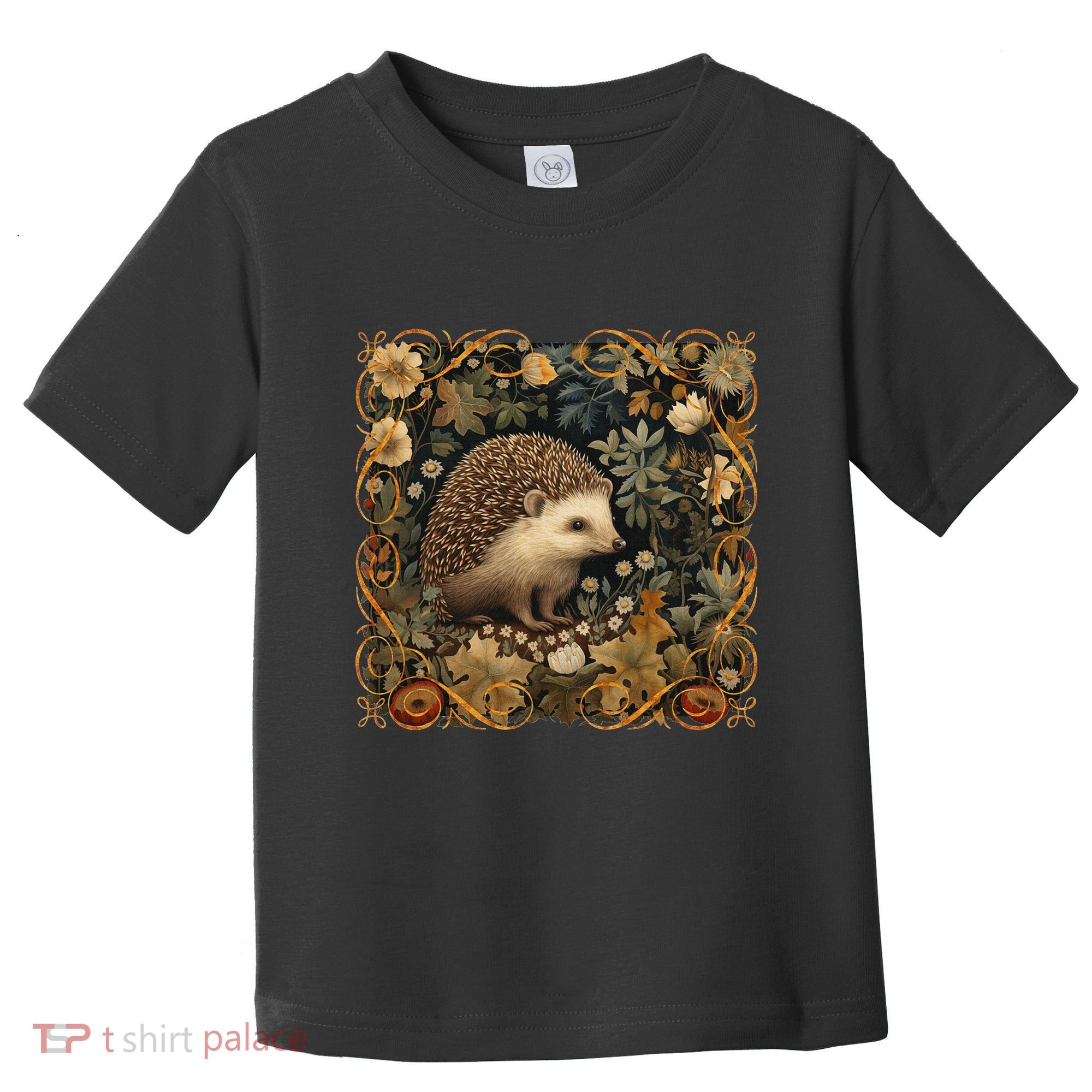 Hedgehog In A Forest William Morris Style Toddler T-Shirt