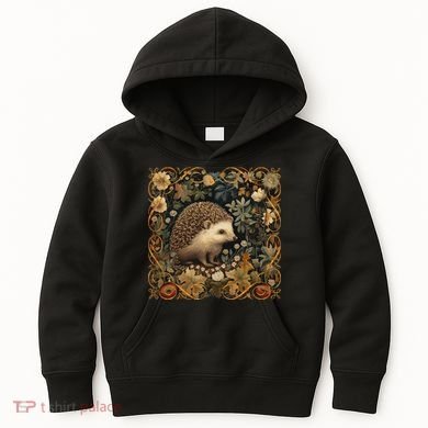Hedgehog In A Forest William Morris Style Kids Hoodie