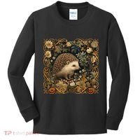 Hedgehog In A Forest William Morris Style Kids Long Sleeve Shirt thumb 0