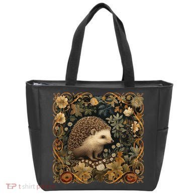 Hedgehog In A Forest William Morris Style Bag