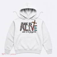 He Is Alive Easter Christian Easter Day Jesus Family Easter Hoodie thumb 0