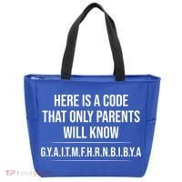 Here Is A Code That Only Parents Will Know Funny Letter Tote Bag thumb 0