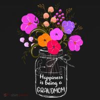 Happiness Is Being A Grandmom Gift Grandma Mom Flower Women's Hoodie thumb 2