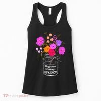 Happiness Is Being A Grandmom Gift Grandma Mom Flower Women's Tank Top thumb 0
