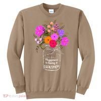 Happiness Is Being A Grandmom Gift Grandma Mom Flower Sweatshirt thumb 0