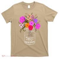 Happiness Is Being A Grandmom Gift Grandma Mom Flower T-Shirt thumb 0