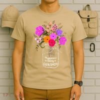 Happiness Is Being A Grandmom Gift Grandma Mom Flower T-Shirt thumb 6