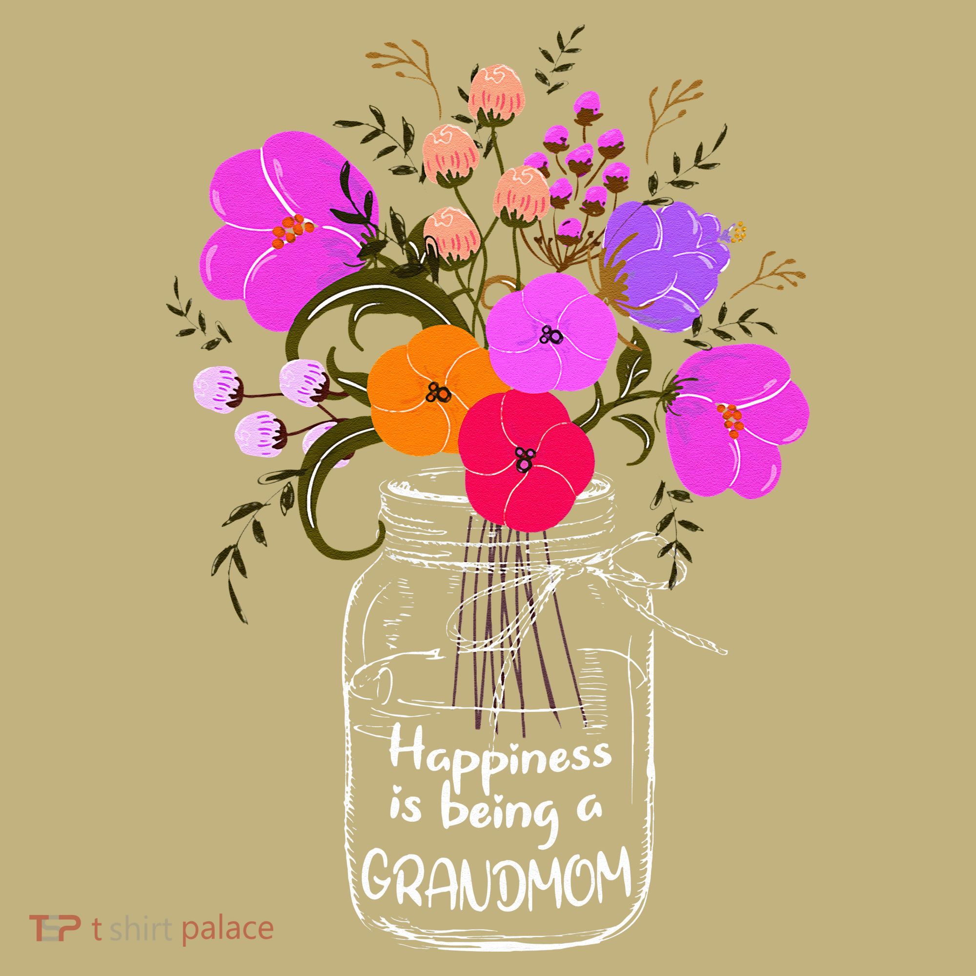 Happiness Is Being A Grandmom Gift Grandma Mom Flower Mousepad