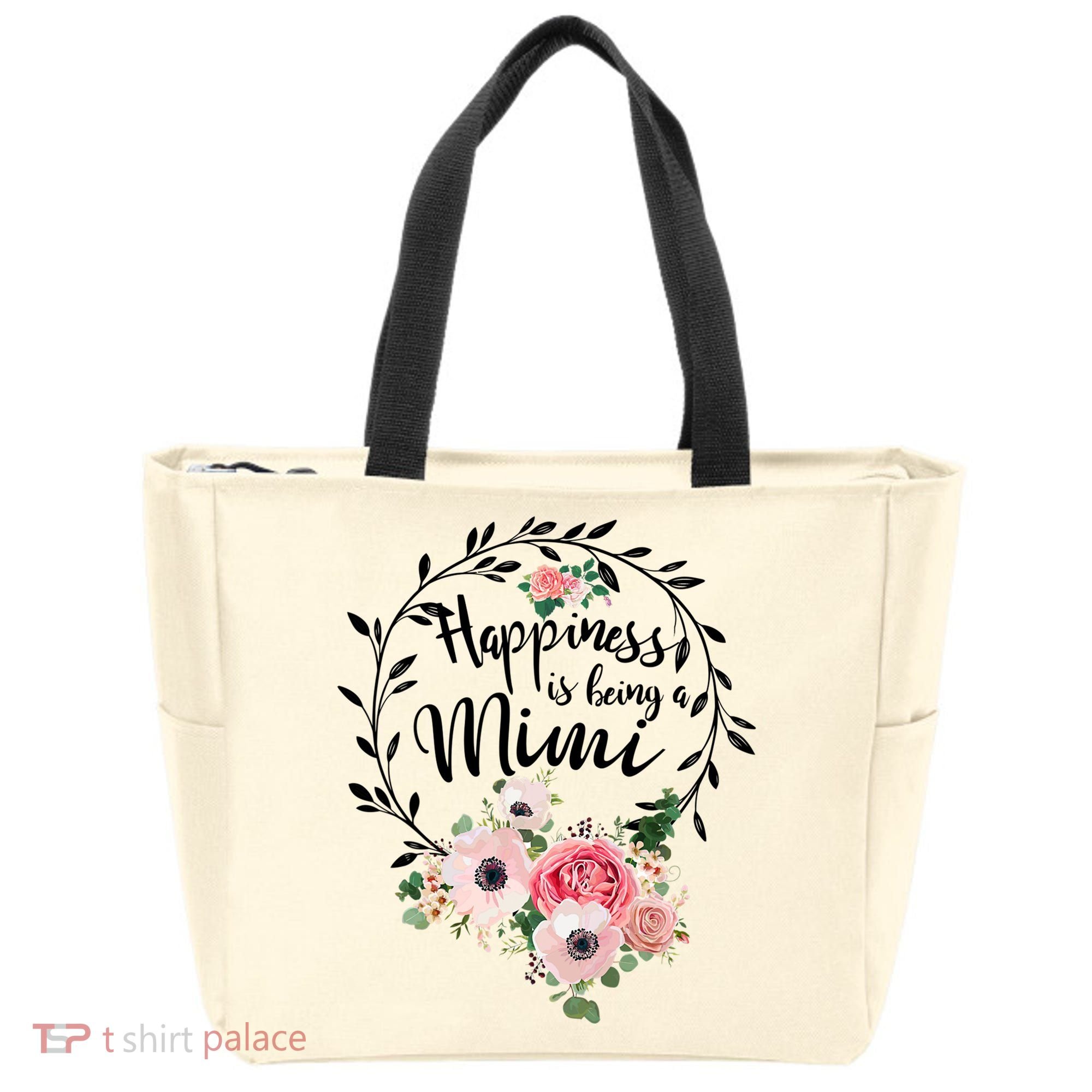 Happiness Is Being A Mimi Shirt Floral Tote Bag