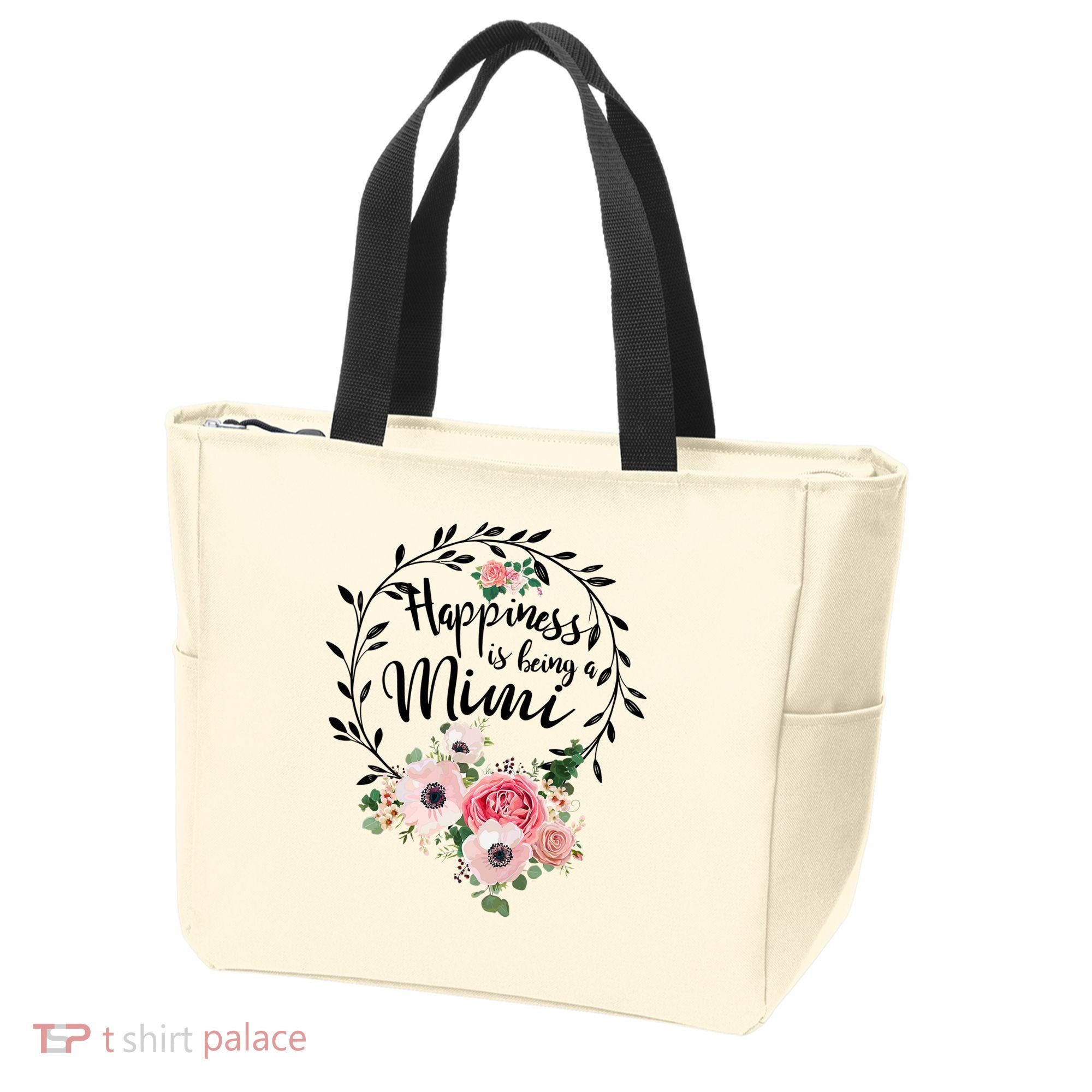 Happiness Is Being A Mimi Shirt Floral Tote Bag