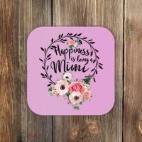 Happiness Is Being A Mimi Shirt Floral Coaster thumb 0