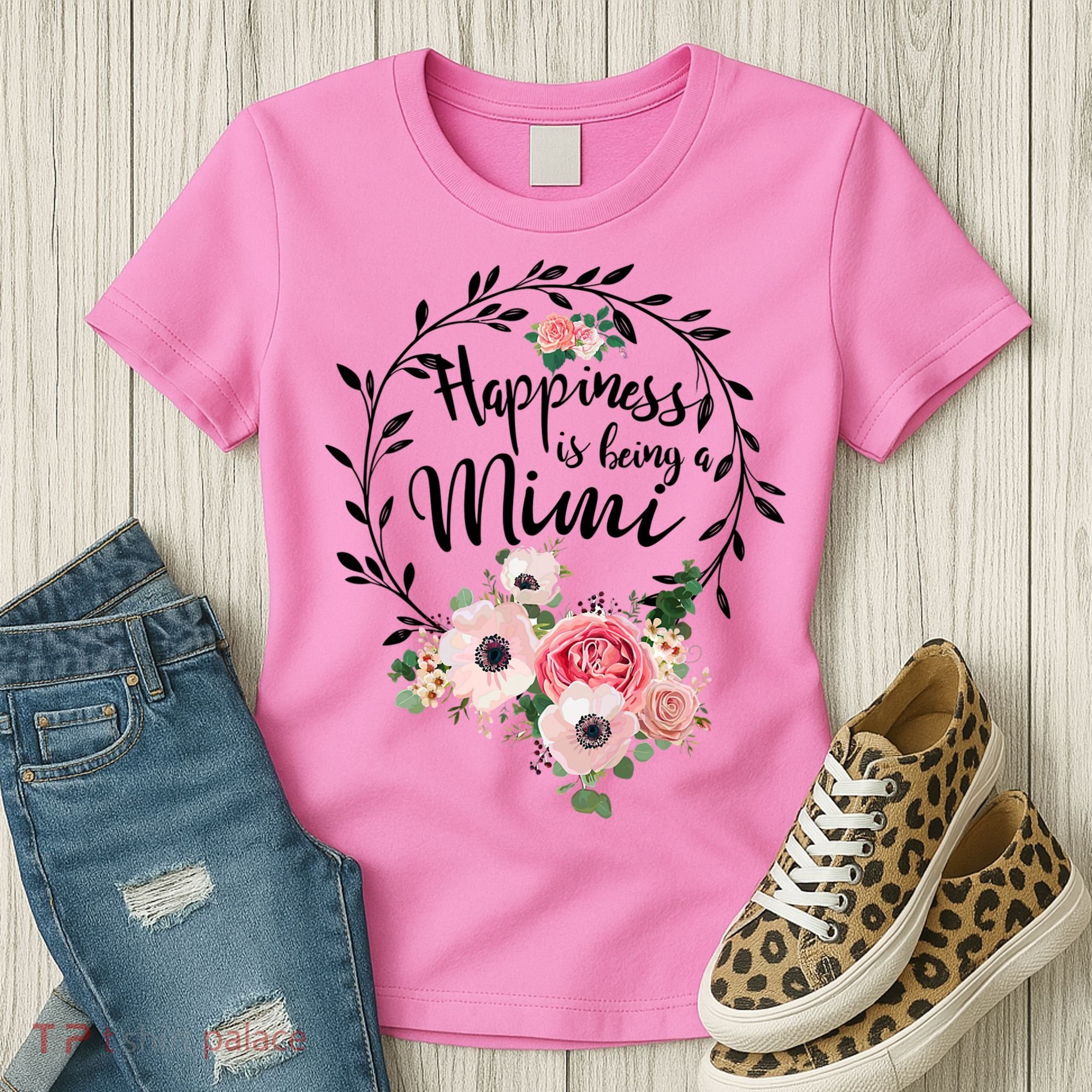 Happiness Is Being A Mimi Shirt Floral Women's T-Shirt