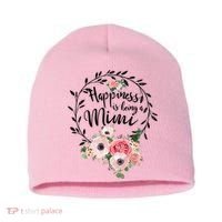 Happiness Is Being A Mimi Shirt Floral Short Acrylic Beanie thumb 0