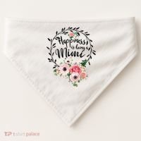 Happiness Is Being A Mimi Shirt Floral USA-Made Doggie Bandana thumb 0