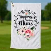 Happiness Is Being A Mimi Shirt Floral Golf Towel thumb 1
