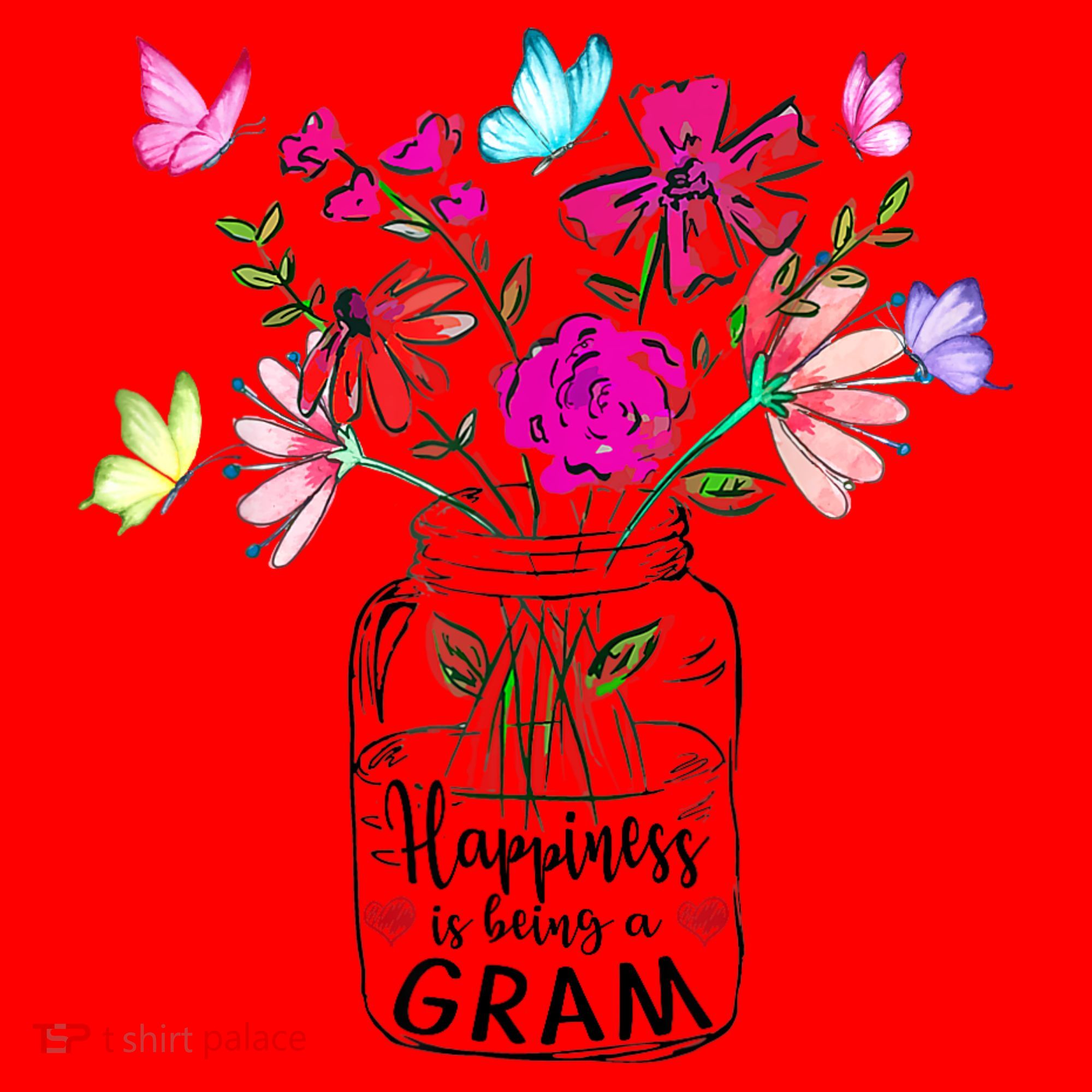 Happiness Is Being Gram Life Flower Art Gram MotherS Day Santa Hat