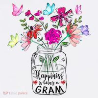 Happiness Is Being Gram Life Flower Art Gram MotherS Day Apron thumb 3