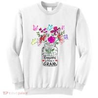 Happiness Is Being Gram Life Flower Art Gram MotherS Day Sweatshirt thumb 0