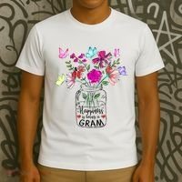 Happiness Is Being Gram Life Flower Art Gram MotherS Day T-Shirt thumb 3