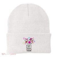Happiness Is Being Gram Life Flower Art Gram MotherS Day Beanie thumb 0