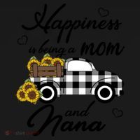 Happiness Is Being A Mom And Nana Cute Sunflower Grandma Gift Women's Hoodie thumb 2