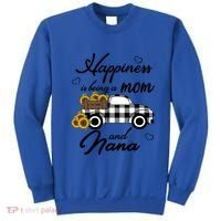Happiness Is Being A Mom And Nana Cute Sunflower Grandma Gift Sweatshirt thumb 0