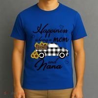 Happiness Is Being A Mom And Nana Cute Sunflower Grandma Gift T-Shirt thumb 3