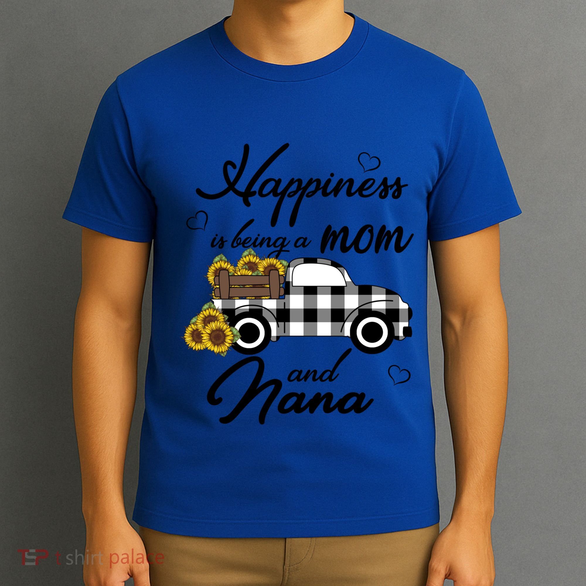 Happiness Is Being A Mom And Nana Cute Sunflower Grandma Gift T-Shirt