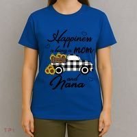 Happiness Is Being A Mom And Nana Cute Sunflower Grandma Gift T-Shirt thumb 4