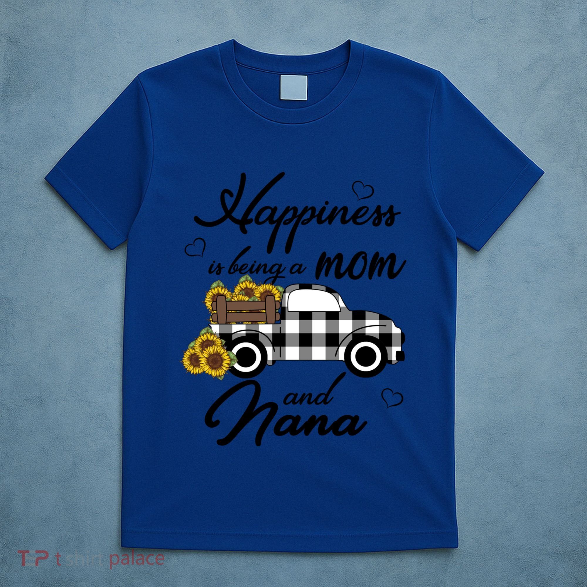 Happiness Is Being A Mom And Nana Cute Sunflower Grandma Gift T-Shirt