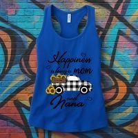 Happiness Is Being A Mom And Nana Cute Sunflower Grandma Gift Women's Tank Top thumb 3