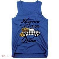 Happiness Is Being A Mom And Nana Cute Sunflower Grandma Gift Tank Top thumb 0