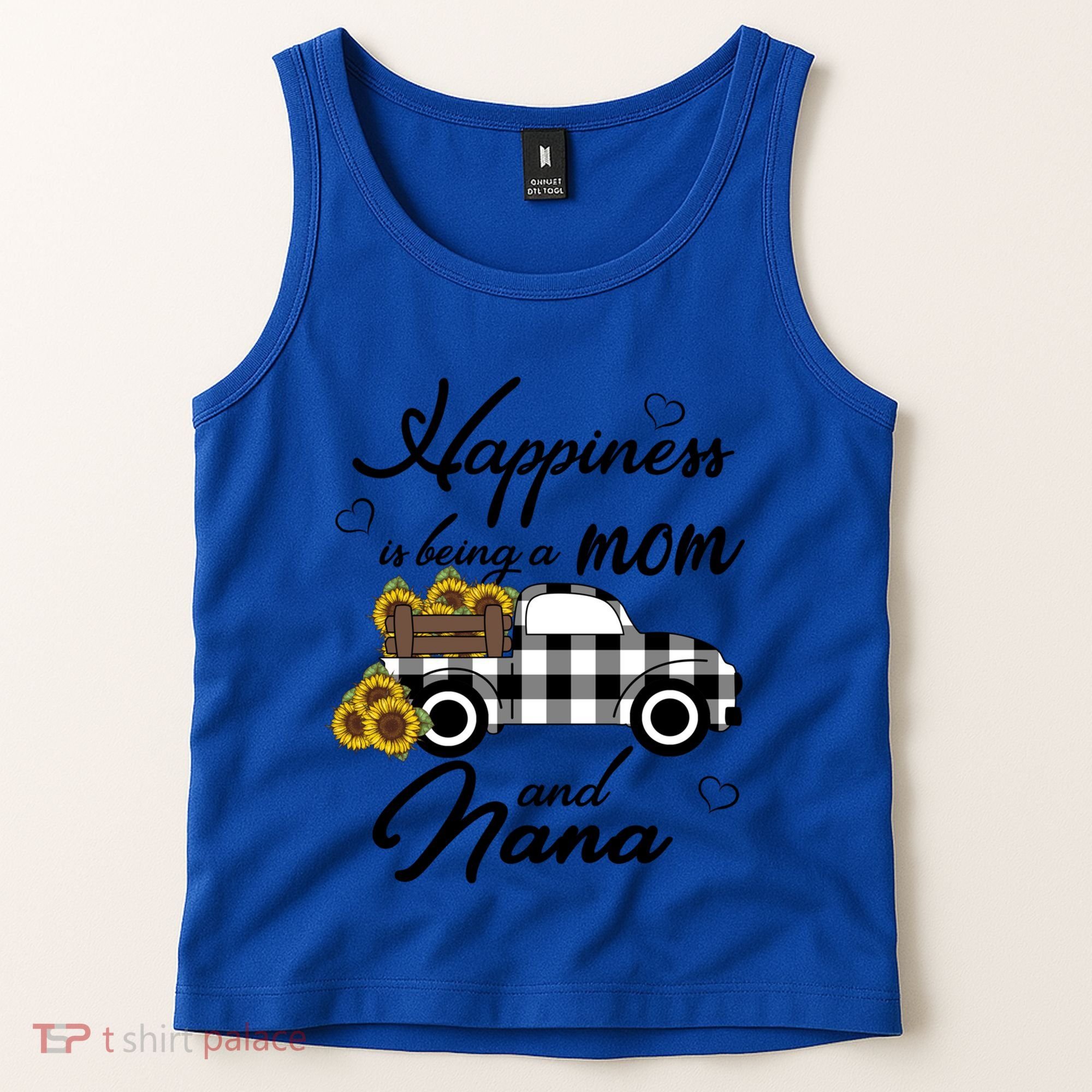 Happiness Is Being A Mom And Nana Cute Sunflower Grandma Gift Tank Top