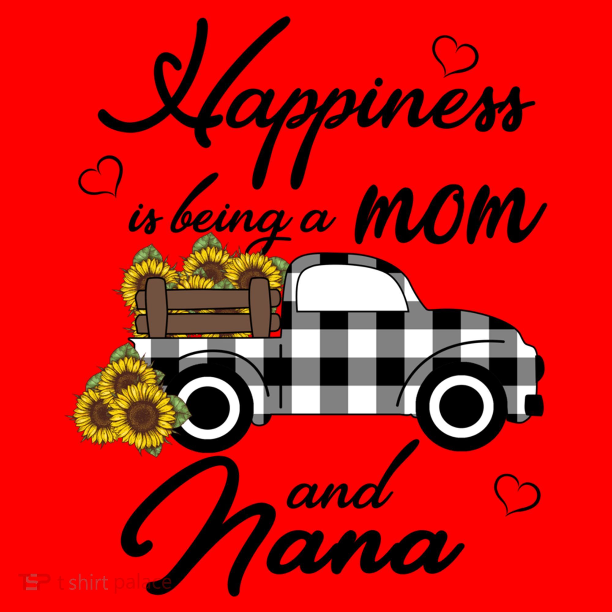 Happiness Is Being A Mom And Nana Cute Sunflower Grandma Gift Santa Hat