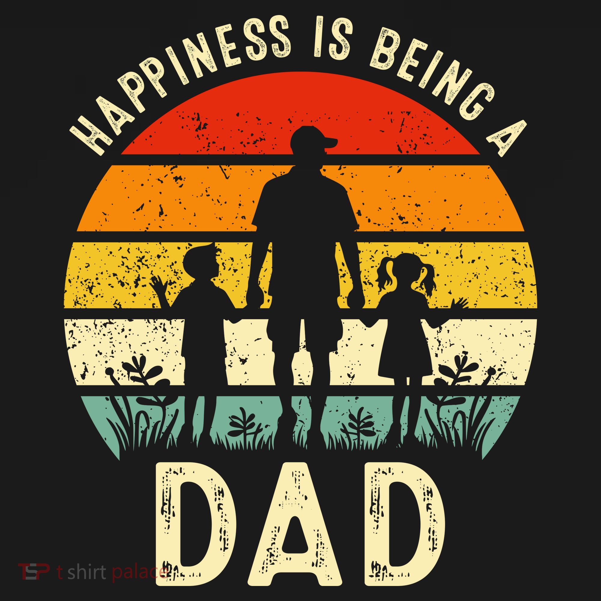 Happiness Is Being A Dad Father's Day Retro Sunset Backpack