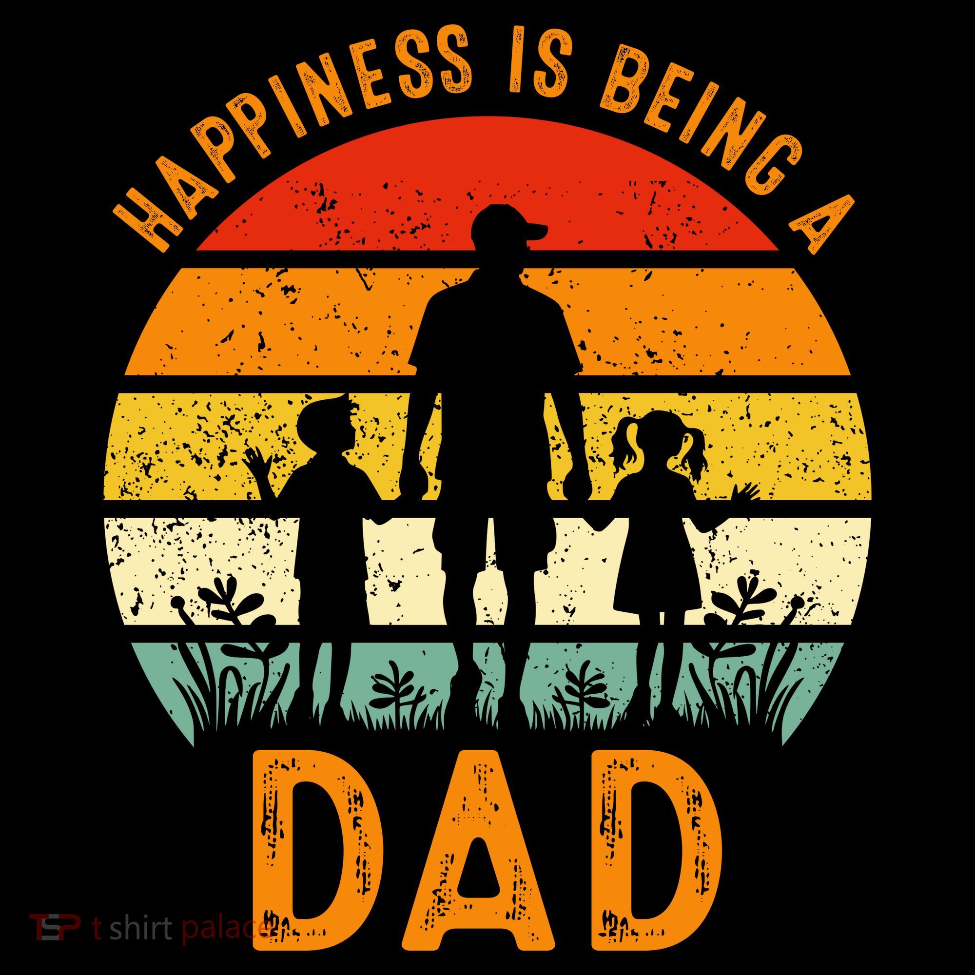 Happiness Is Being A Dad Father's Day Retro Sunset Coffee Mug