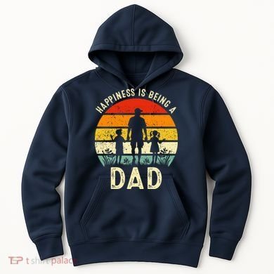 Happiness Is Being A Dad Father's Day Retro Sunset Hoodie