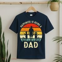 Happiness Is Being A Dad Father's Day Retro Sunset T-Shirt thumb 2
