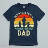 Happiness Is Being A Dad Father's Day Retro Sunset T-Shirt thumb 5