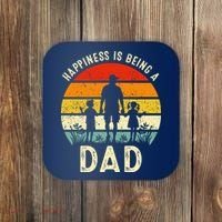 Happiness Is Being A Dad Father's Day Retro Sunset Coaster thumb 0