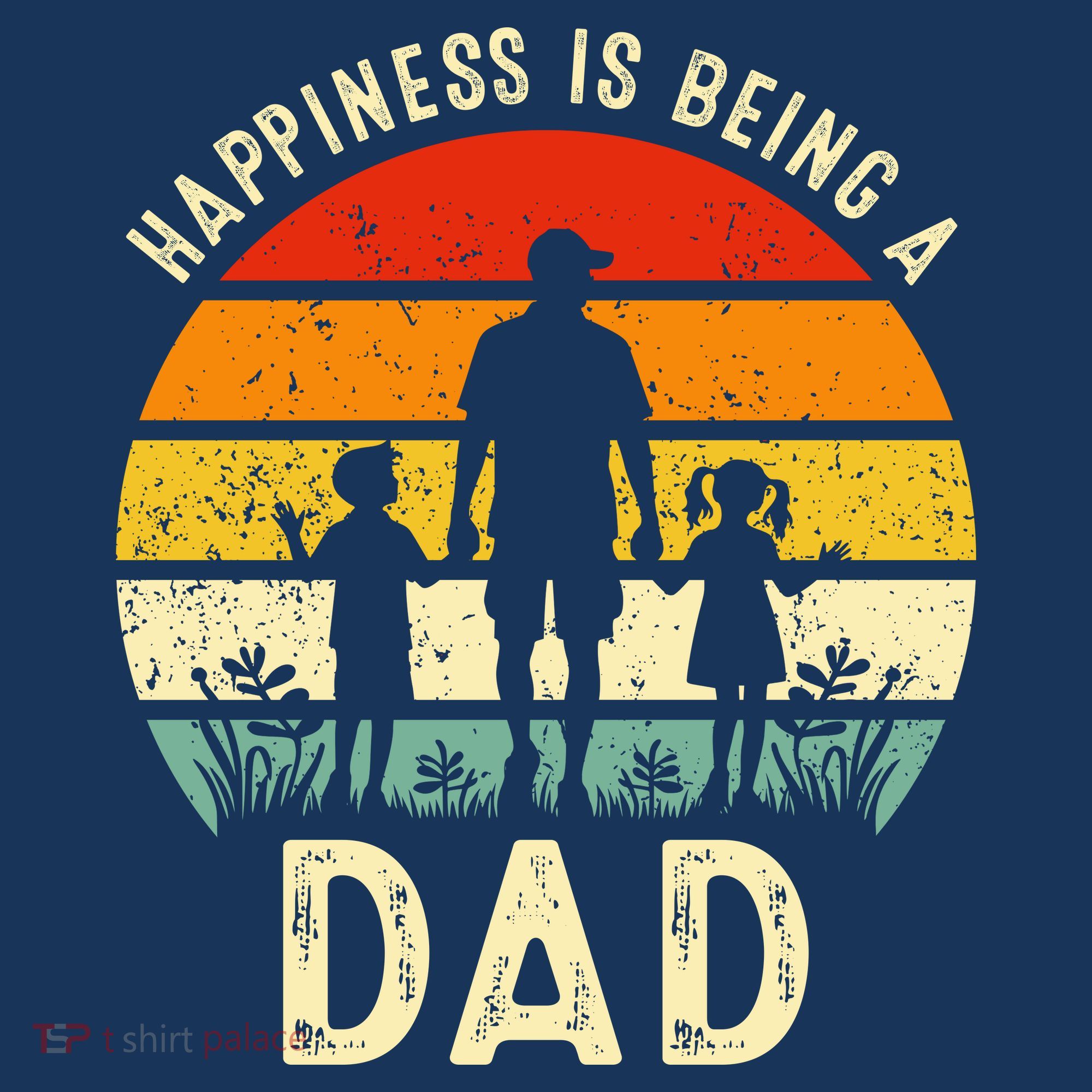 Happiness Is Being A Dad Father's Day Retro Sunset Mousepad