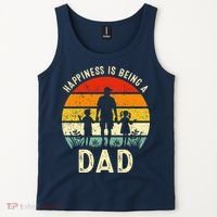 Happiness Is Being A Dad Father's Day Retro Sunset Tank Top thumb 2